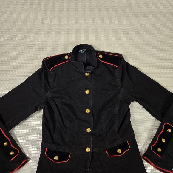 RALPH LAUREN BLACK MILITARY JACKET W/EPAULETS COAT Size 4 NICE!!!!!!!!!!!! - Picture 5 of 14